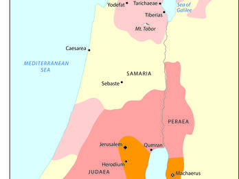 Map of ancient Judaea showing territories lost by Jews in 67, 68, and 70 CE, and after 70 CE, with colored areas and markers. Major cities and regions are labeled.
