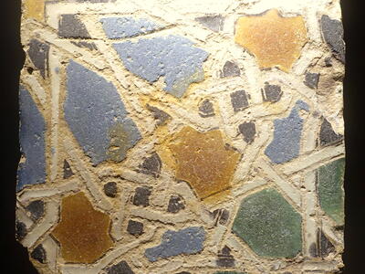 Colored ceramic tile.