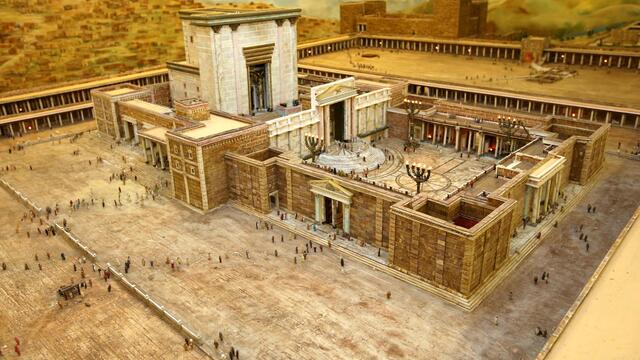 a reconstruction drawing of the Jerusalem Temple