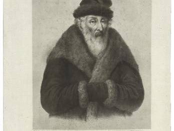 Portrait of bearded man wearing a fur coat.