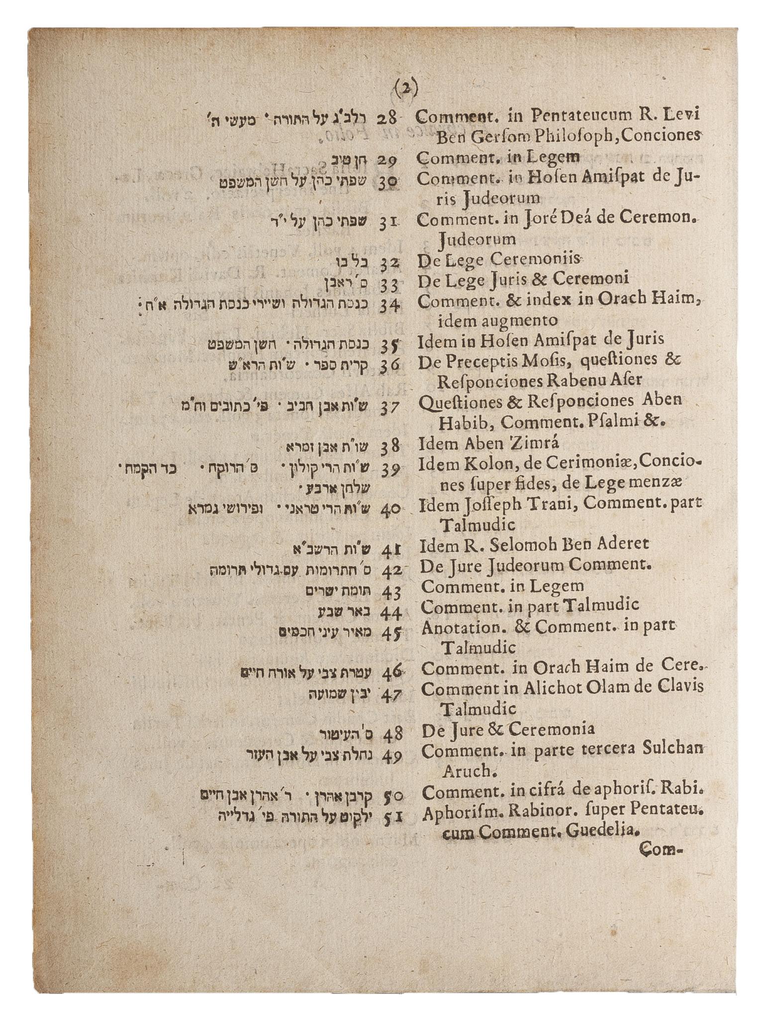 Printed page of side-by-side, numbered Latin and Hebrew text. 