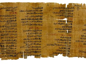 Papyrus page of Egyptian hieratic writing in four columns.