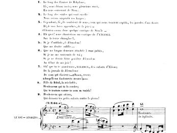 Sheet music featuring French text above staff.