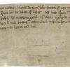 Parchment with five lines of Latin script toward the top and the rest blank.