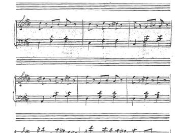 Page of handwritten sheet music. 