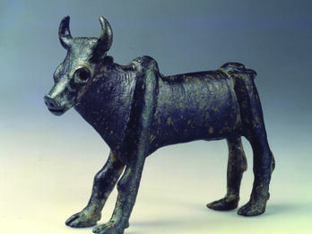 Figurine of a Young Bull Bronze bull figurine.