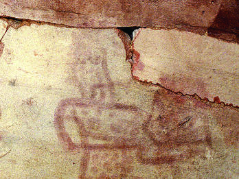Lyre Player Drawing of seated figure playing four-stringed lyre.