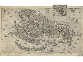 Map of the City of Venice, ca. 1729 Small image of topographical cityscape.