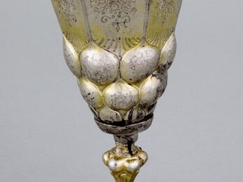 Kiddush Cup from a Synagogue in Lublin Cup engraved with floral motifs.