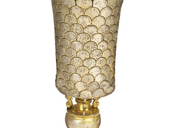Kiddush Cup of Judah Loew, the Maharal of Prague Cup etched with scales.