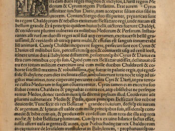 Latin-Hebrew Edition of Jossipon Printed page of Latin text.