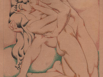 Le Cantique des Cantiques (The Song of Songs) Drawing of two nude figures embracing.