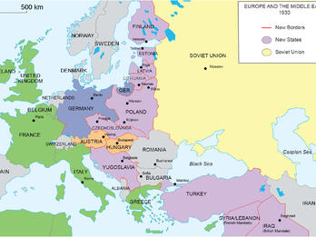 Maps of Europe before and after WWI Map of Europe and part of Middle East.