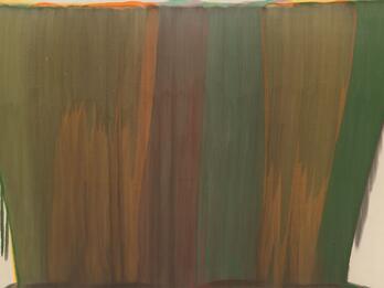 Tzadik Abstract painting of five bands of colors.