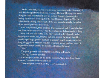 English text describing Marven awakening several jacks, amid a colored background. 