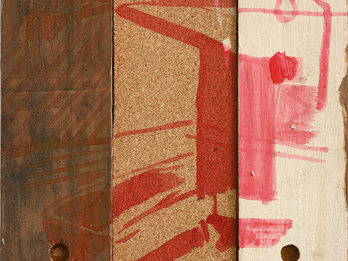 Untitled Abstract painting on three panels of wood.