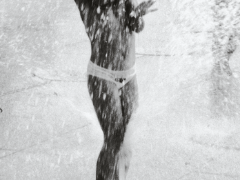 From the Series Citroen Park Photograph of child playing in fountain.