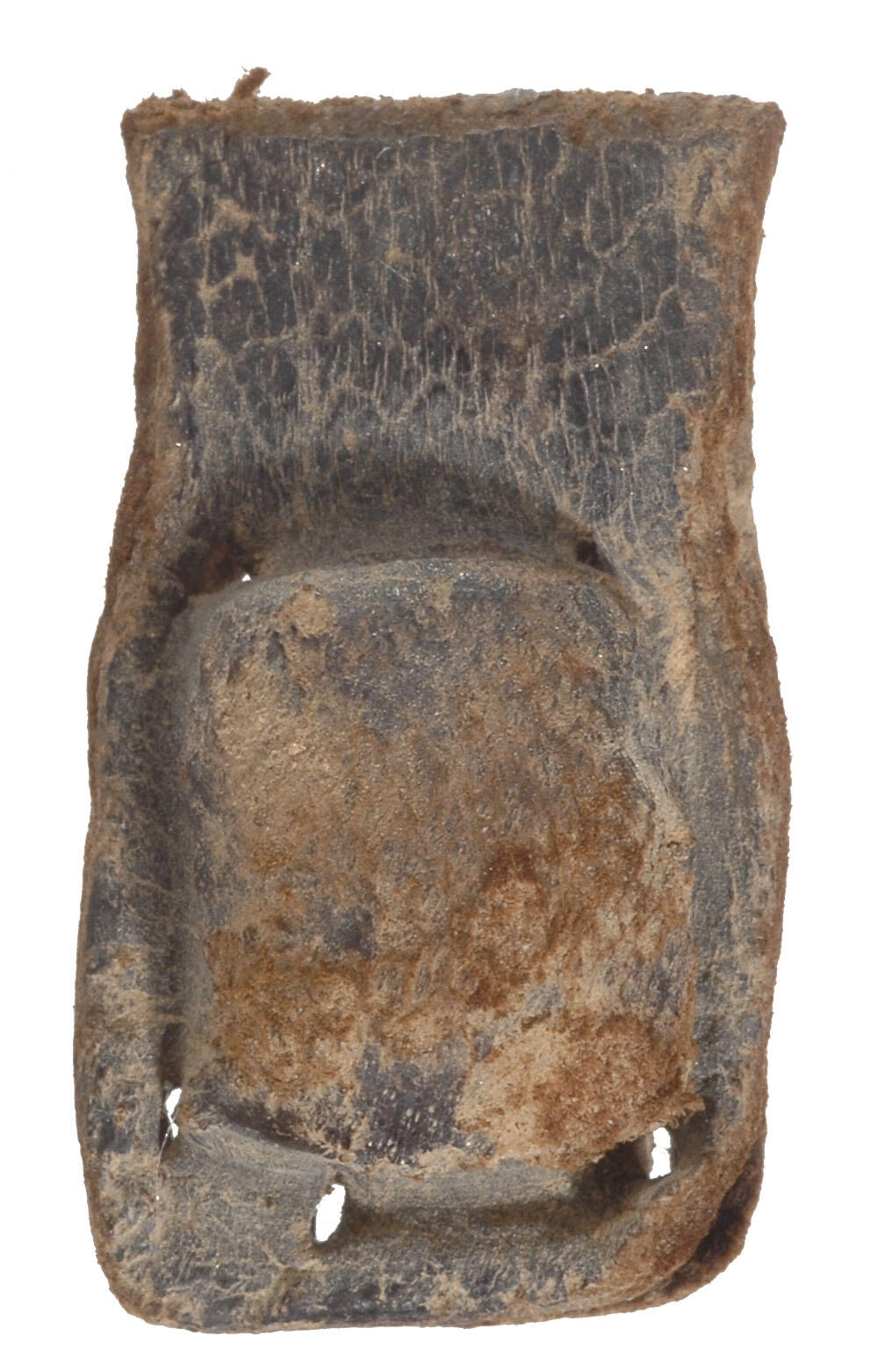 Rectangular leather capsule. 