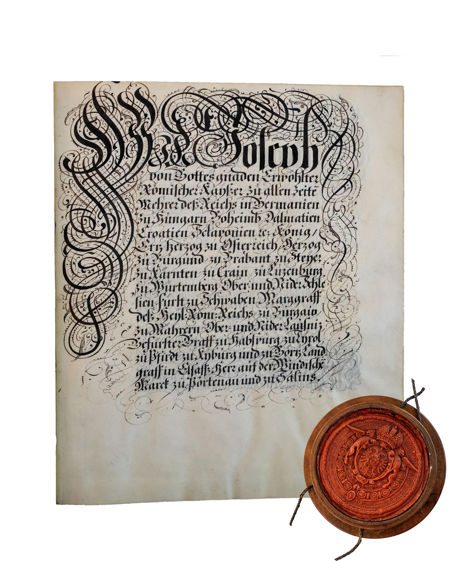 Page of German text with seal.