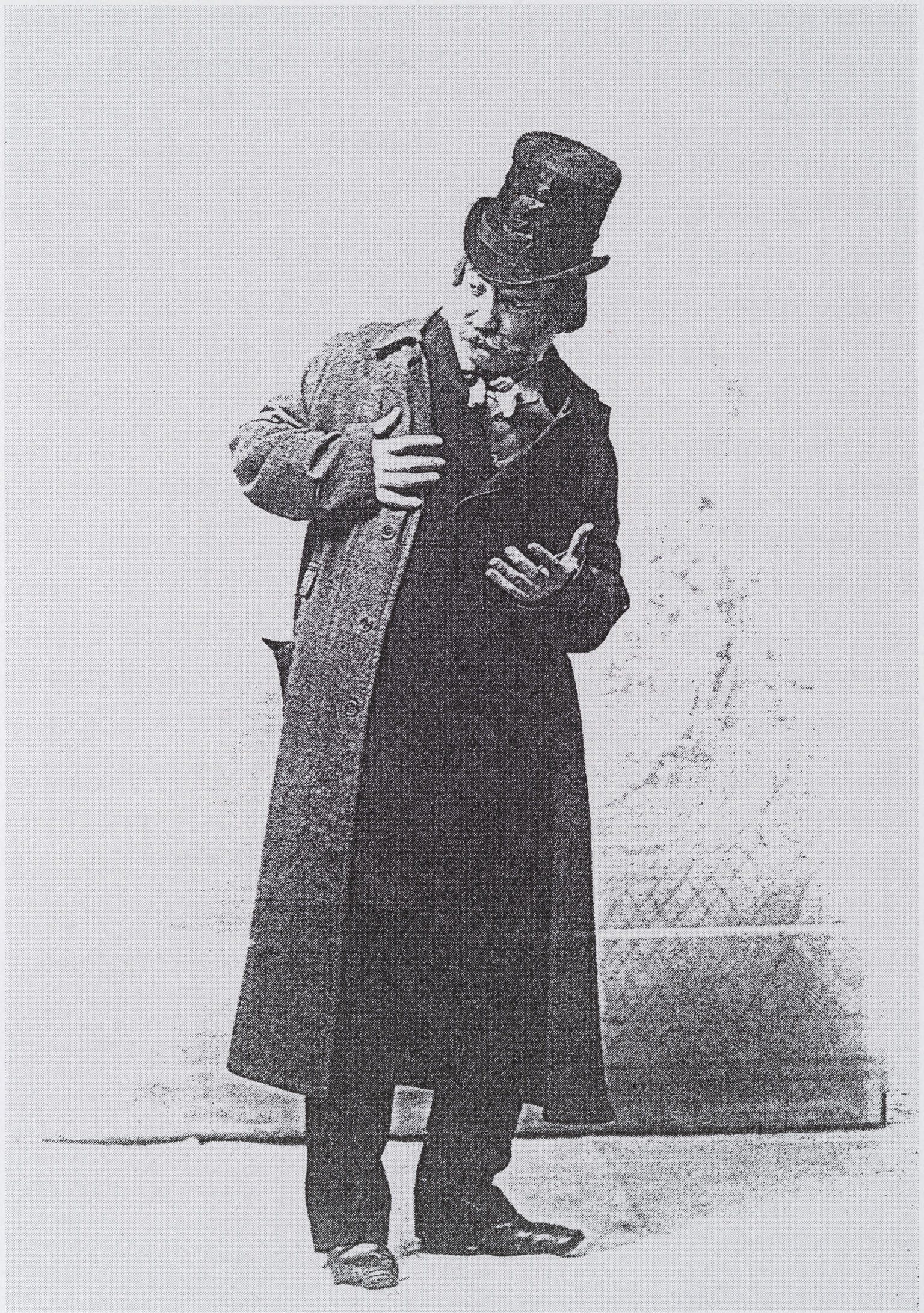 Photograph of man in top hat looking off to the side.