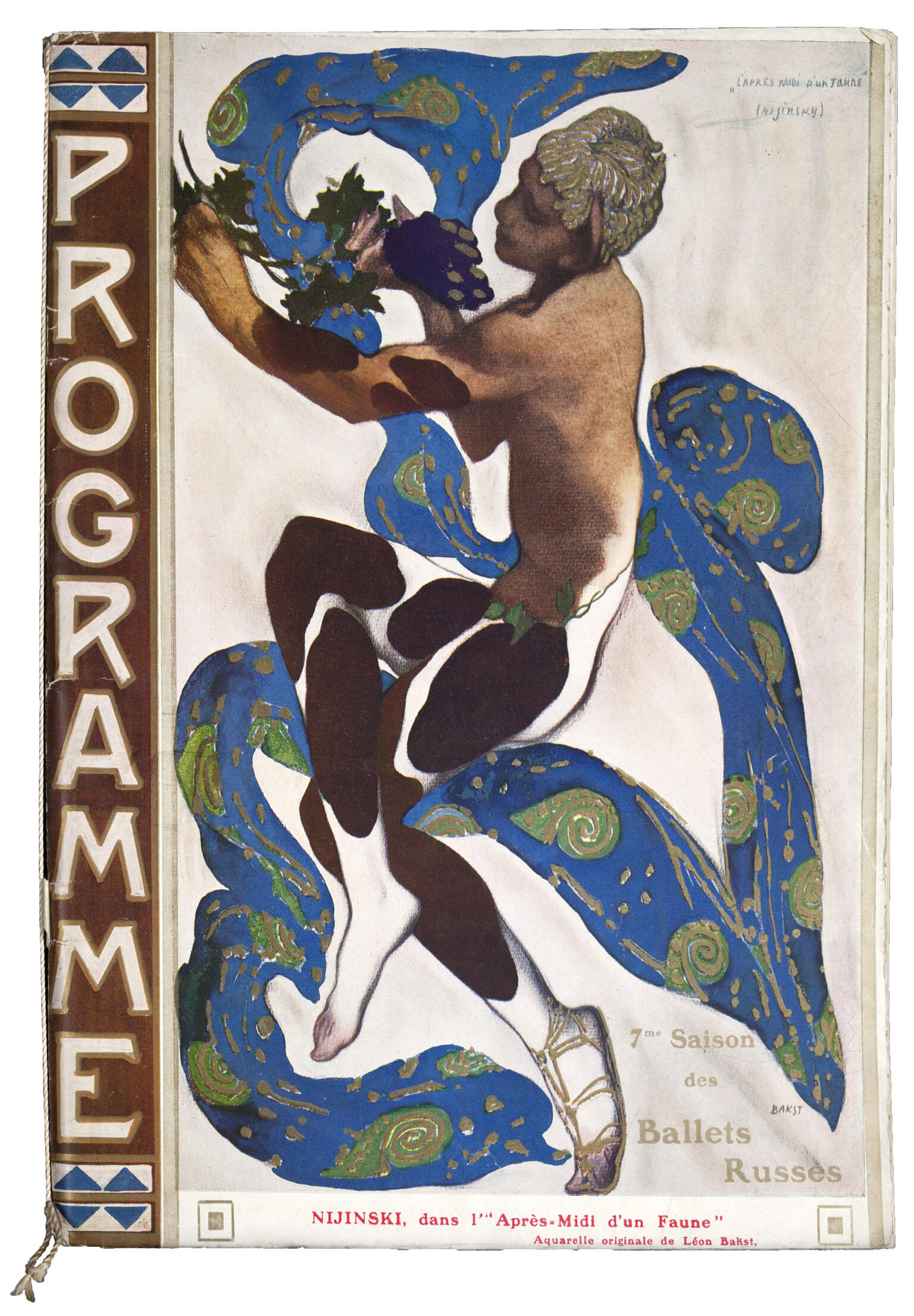 Book cover with illustration of figure in graceful position and deer-like legs next to long ribbon.
