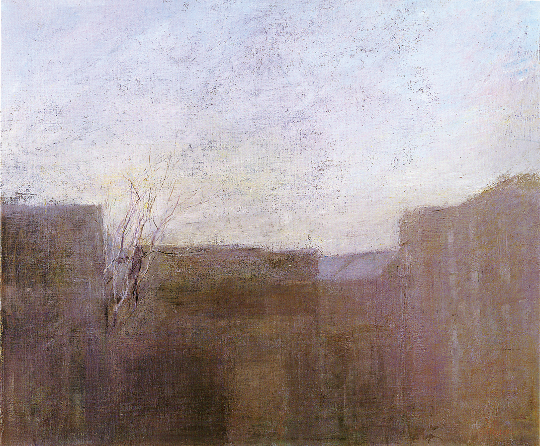 Painting of cityscape. 