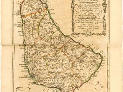 Hand drawn map of Barbados.