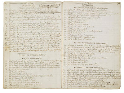Livro de ascamot: A List of the Books in Yeshivat ‘Ets Ḥayim Manuscript page of Roman text in numbered list.