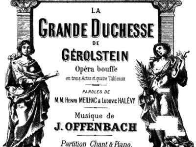 Printed page with French text in center, columns with figures, and ornate border. 