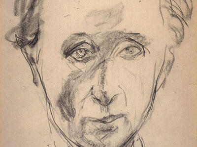 Sketch of man's face. 