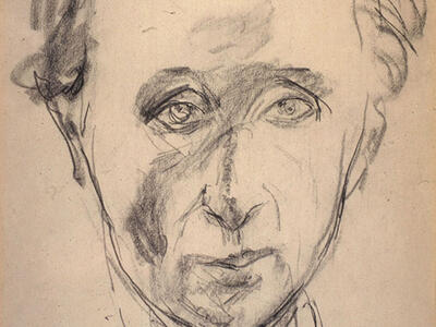 Sketch of man's face. 